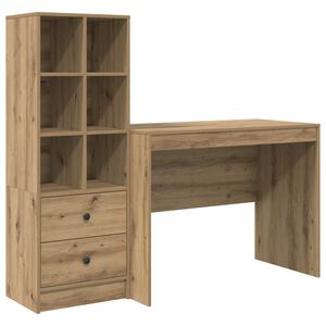 vidaXL Schreibtisch mit Schubladen 2 pcs Artisan-Eiche