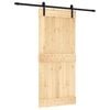 vidaXL Schiebet&uuml;r 90 x 210 cm Massivkiefer (Unbehandelt)