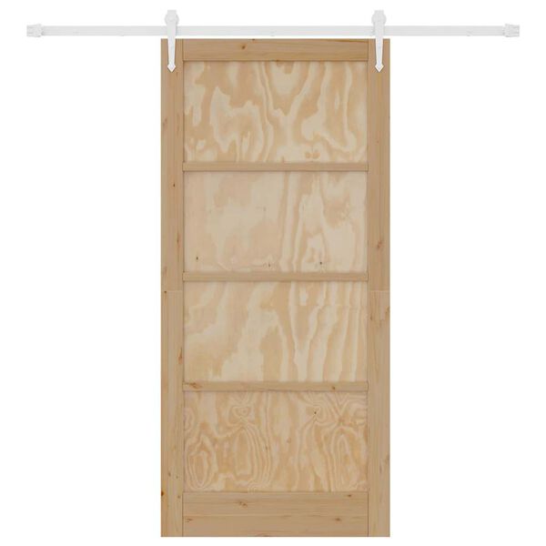 vidaXL Schiebet&uuml;r ORKDAL Braun 93 x 202 cm Massives Kiefernholz