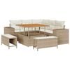 vidaXL Gartensofa-set 8 stk. 7-Sitzanzahl Beige und Creme Poly-Rattan