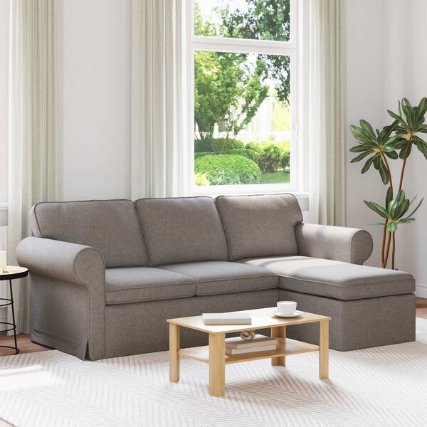 vidaXL Sofa 180cm Taupe Metall