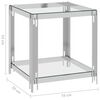vidaXL Couchtisch Silbern 55x55x55 cm Edelstahl und Glas