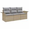vidaXL Garten-Sofa-Set 3 Stk. Beige Poly Rattan