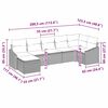 vidaXL Garten-Sofa-Set mit Kissen mit Speicher 7 pcs Grau Poly-Rattan
