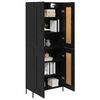 vidaXL Highboard 2 St&uuml;ck Schwarz Eichen-Optik Holzwerkstoff