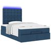 vidaXL Ottoman-Bett mit Matratze & LEDs Blau 120x200 cm Stoff