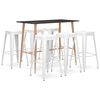 vidaXL 7-tlg. Bar-Set Schwarz und Wei&szlig;