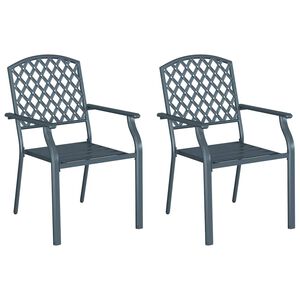 vidaXL Gartenstuhl 2 pcs Anthrazit 56 x 65 x 89 cm Stahl