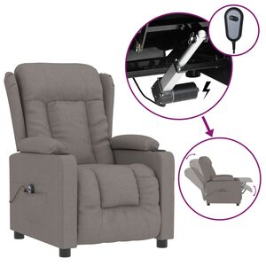 vidaXL Relaxsessel Elektrisch Taupe Stoff