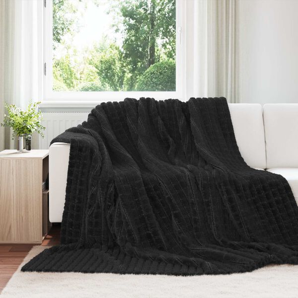 vidaXL Wohndecken 6 pcs Schwarz 270 x 240 cm Fleece