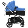 vidaXL 2-in-1 Buggy/Kinderwagen Aluminium Blau und Schwarz