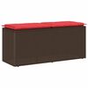 vidaXL Gartenbank mit Kissen Braun 110x40x44 cm Poly Rattan