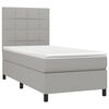 vidaXL Boxspringbett mit Matratze Hellgrau 90x200 cm Stoff
