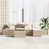 vidaXL Gartensofa-set mit Kissen 6 pcs Beige und Creme Poly-Rattan