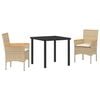 vidaXL Garten Essgruppe 3 Stk. Beige Poly-Rattan