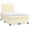 vidaXL Boxspringbett mit Matratze Creme 120x200 cm Kunstleder