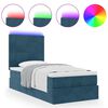 vidaXL Ottoman-Bett mit Matratzen & LEDs Dunkelblau 90x200 cm Samt
