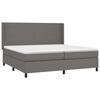 vidaXL Boxspringbett mit Matratze & LED Grau 200x200 cm Kunstleder