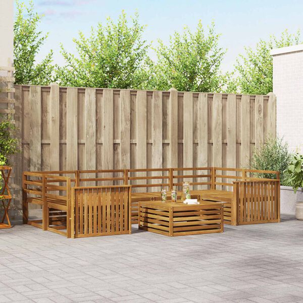 vidaXL Outdoor-Sofagarnitur 7 pcs Natur Massivholz Akazie
