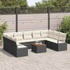 vidaXL Garten-Sofa-Set 10 pcs Schwarz und Wei&szlig;