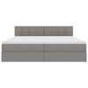 vidaXL Bett mit Stauraum und LED mit Matratze Taupe 200 x 200 cm Stoff