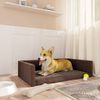 vidaXL Kofferraum-Hundebett Braun 90x60 cm Leinenoptik