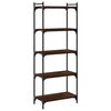 vidaXL B&uuml;cherregal 5 B&ouml;den Braun Eiche-Optik 60x30x154cm Holzwerkstoff