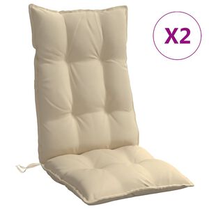 vidaXL Hochlehner-Auflagen 2 Stk. Beige Oxford-Gewebe