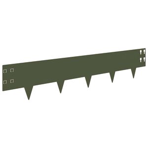 vidaXL Raseneinfassung 50 pcs 100 x 20 cm Stahl Olivgr&uuml;n