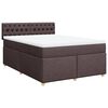vidaXL Boxspringbett mit Matratze Dunkelbraun 160x200 cm Stoff