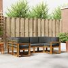 vidaXL Outdoor-Sofagarnitur mit Kissen 6 pcs Natur und Anthrazit