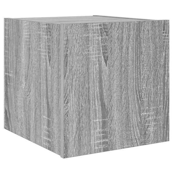 vidaXL TV-Wandschrank mit LED-Leuchten Grau Sonoma 30,5x35x30 cm