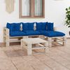 vidaXL 5-tlg. Garten-Lounge-Set aus Paletten mit Kissen Kiefernholz