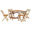 vidaXL 5-tlg. Garten-Essgruppe Beige Poly Rattan und Massivholz