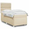 vidaXL Boxspringbett mit Matratze Creme 100x200 cm Stoff