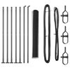 vidaXL Sechseckzaun mit Betonsockel 10 x 1 m PVC-beschichteter Stahl