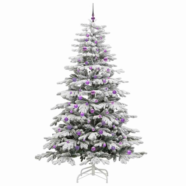 vidaXL K&uuml;nstlicher klappbarer Weihnachtsbaum Wei&szlig; 240 cm PE und PVC