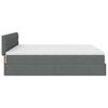 vidaXL Ottoman-Bett mit Matratzen & LEDs Dunkelgrau 200x200 cm Stoff
