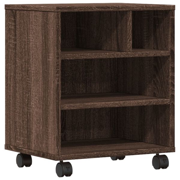 vidaXL Druckerständer mit Rollen Braun Eichen-Optik 41x32x48 cm