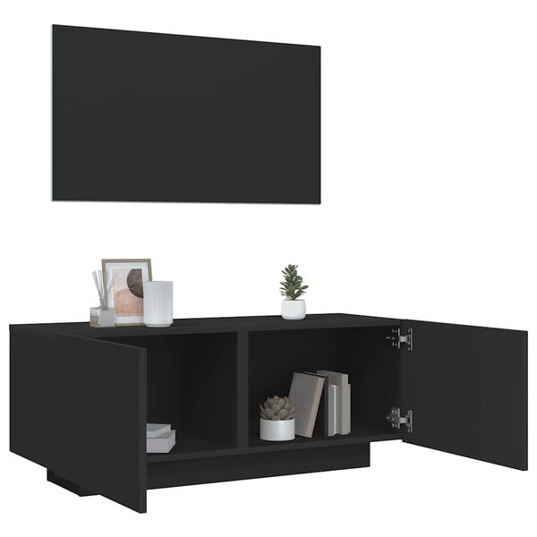 vidaXL TV-Schrank Schwarz 100x35x40 cm Holzwerkstoff
