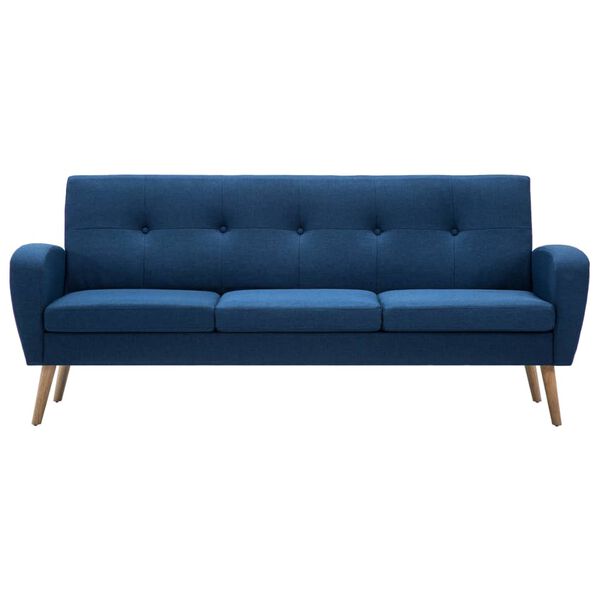 vidaXL Sofa 3-Sitzer Stoff Blau