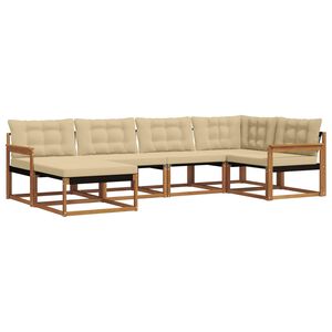 vidaXL Outdoor-Sofagarnitur 6 stk. 6-Sitzer Natur und Beige