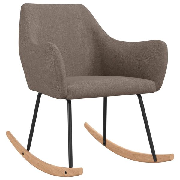 vidaXL Schaukelstuhl Taupe Stoff