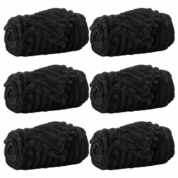 vidaXL Wohndecken 6 pcs Schwarz 270 x 240 cm Fleece