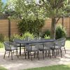 vidaXL Garten Essgruppe 9 pcs Grau Poly-Rattan