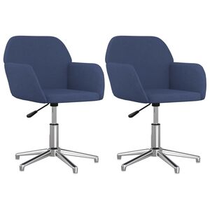 vidaXL Esszimmerst&uuml;hle 2 Stk. Drehbar Blau Stoff