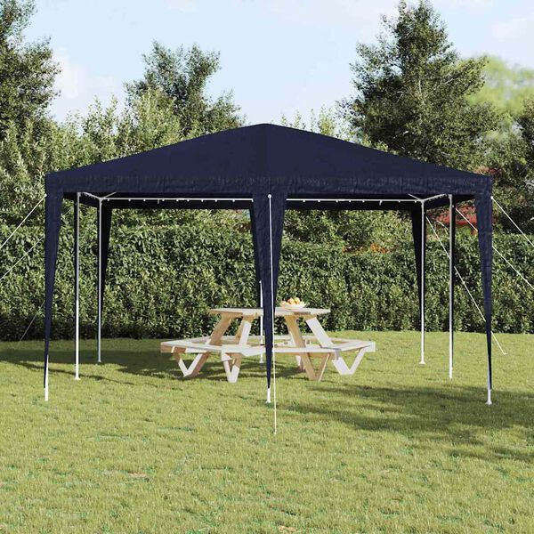 vidaXL Party-Zelt Blau 400 x 400 x 266 cm Polyethylen und Stahl