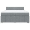 vidaXL Boxspringbett mit Matratze Hellgrau 200x200 cm Stoff