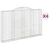 vidaXL Gabionen mit Hochbogen 4 Stk. 300x30x180/200cm Verzinktes Eisen
