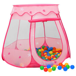 vidaXL Kinder-Spielzelt mit 250 B&auml;llen Rosa 102x102x82 cm